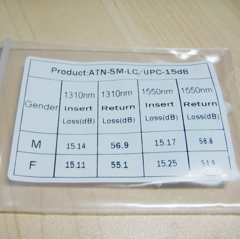 LC Singlemode 15db Optic Upc Fiber Connector Attenuator