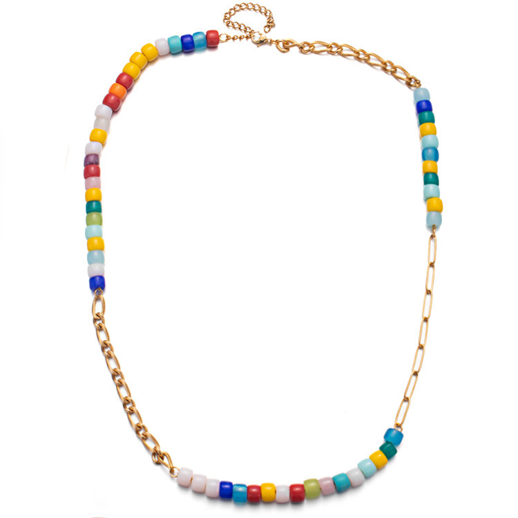 Stainless Steel Forte Beads Bracelet 18k Vacuum Gold Plating with Chain