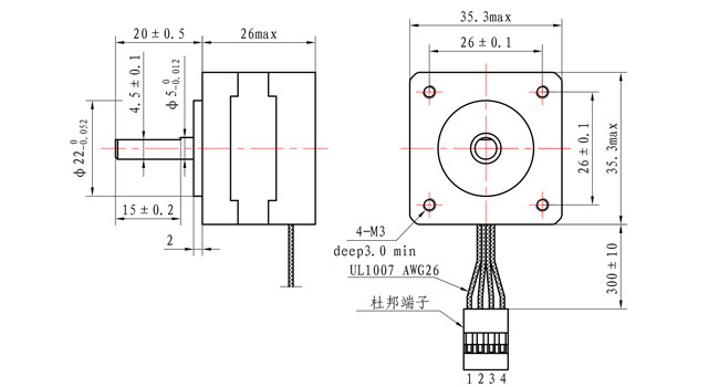 0.4A NEMA 14 Stepper Motor 10Ncm 35mm Stepper Motor 4 Phase