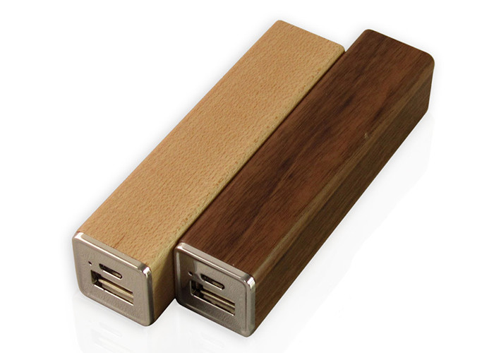 Portable Wireless Power Charger , 2600mAh Wood Appearance Square Power Bank