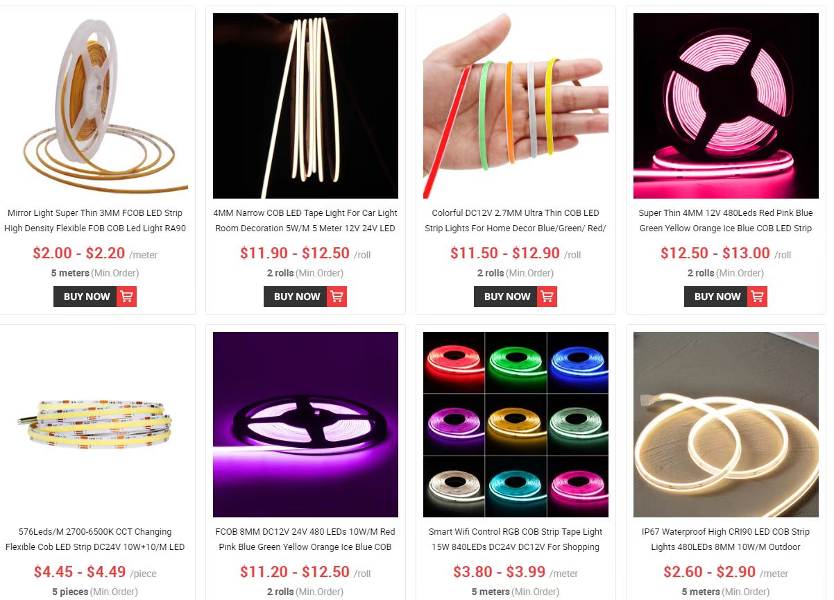 USB 5V CCT Tunable Flexible COB LED Strip 2700K-6500K Fcob Led Strip