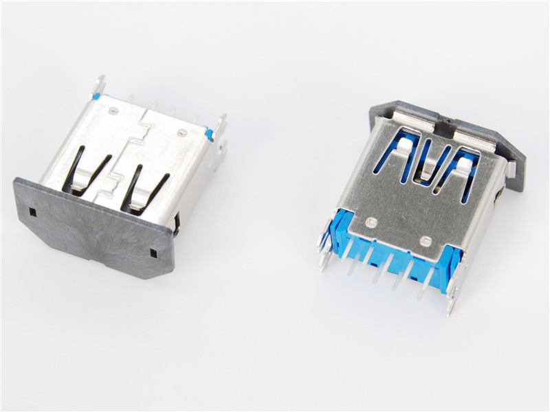 Stacked USB3.0 A Type Receptacle (Standard)，HULYN