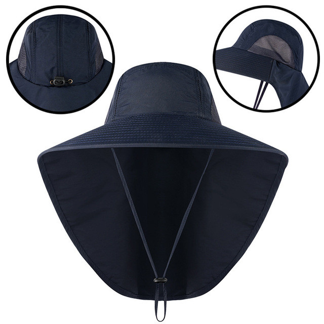 New Outdoor Fisherman Hat for Men Women Summer Neck Protection Visor Cap Anti UV Breathable Fishing Safari Hat