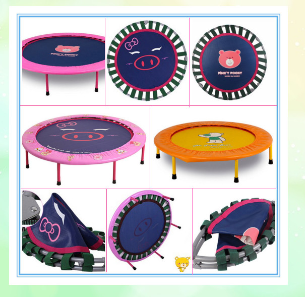 China Supply Kids Samll Four Folding Trampoline Bed /The Sunny and Health Indoor/Outdoor Fitness Trampoline