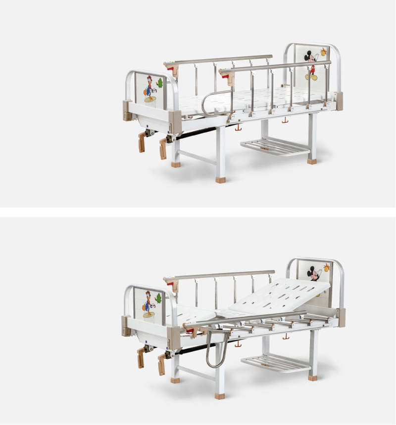 China Products Comfortable 2 Cranks Medical Children Clinic Bed With Medal For Hospital