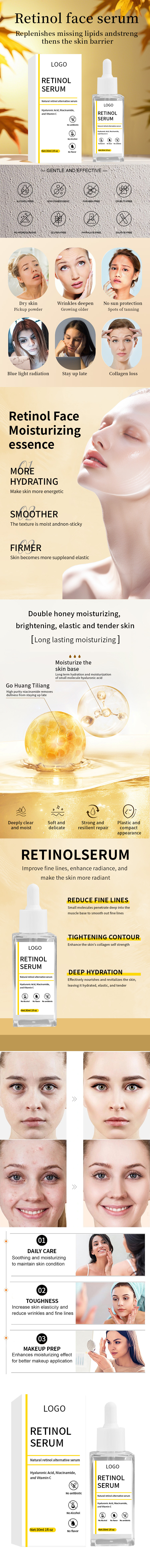 Moisturizing Collagen Hyaluronic Acid Serum Face Moisturizer Pure Retinol Serum