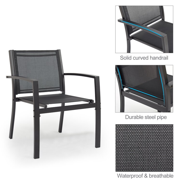 Balcony or Patio Lounge Set Metal Frame Garden Set for Outdoor 4 Seating Relaxation
