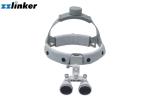 LED Adjustable Dental Loupes 3.5x Portable Leather Headband Black White Color
