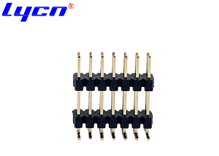 Male Dual Row Pin Header 2mm Pitch Connector SMT Style 500V AC / DC