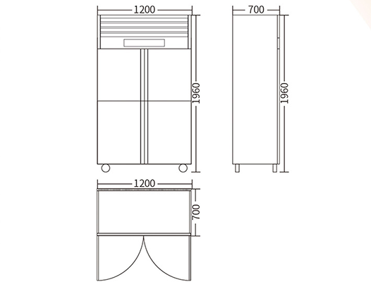 Stainless Steel Refrigeration Equipment for Kitchen 2/3/4/6 Door Refrigerator/Freezer