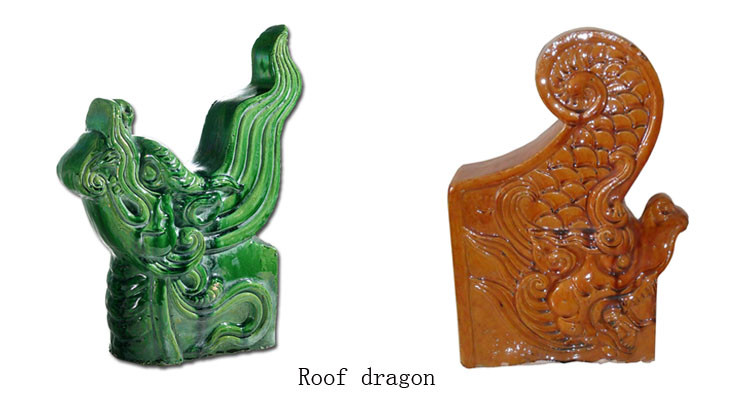 Outdoor Gazebo Chinese Roof Figures Dragon Glazed Traditional Decoration
