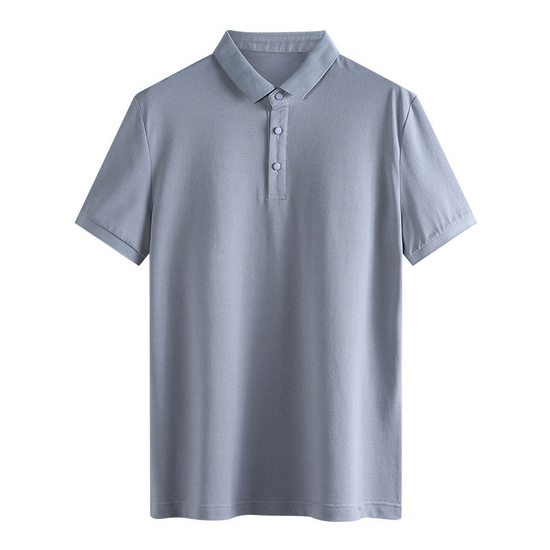 Lapel Collar Males Solid Color Rugby Shirts 180gsm Ice Thread Plus Size Polo Shirt
