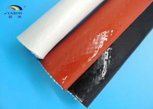 China Steel Plant Use Braided Fiberglass Sleeve With Silicone Cover High Temperature Resistant wholesale