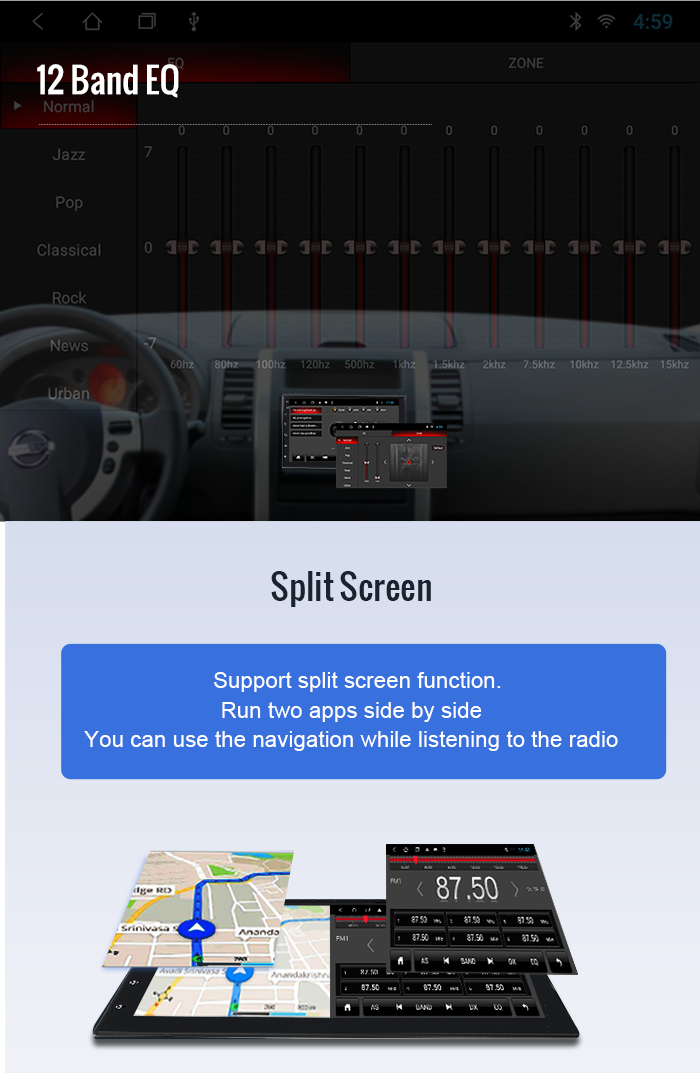 7 Inch Touch Screen Android Car Stereo With GPS BT WIFI Universal Radio