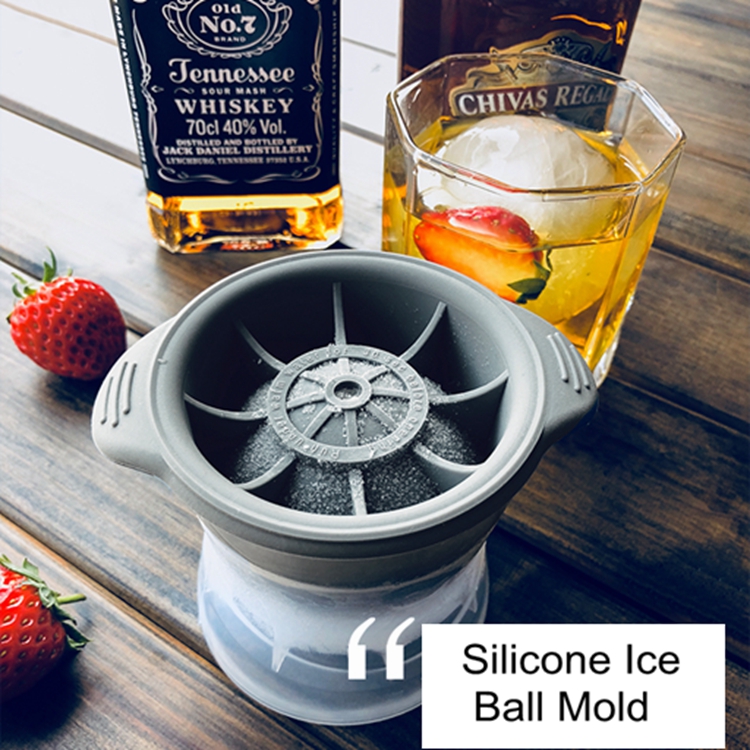 Round Sphere Ice ball Cube Maker Silicone Tray Silicon Whiskey Mold For Drinks With Lid Great for Parties and all Cold Beverages