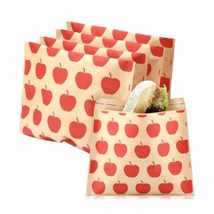 China PMS CMYK Sealable Kraft Paper Food Bags Wrappers for Sandwich Desserts Burger wholesale