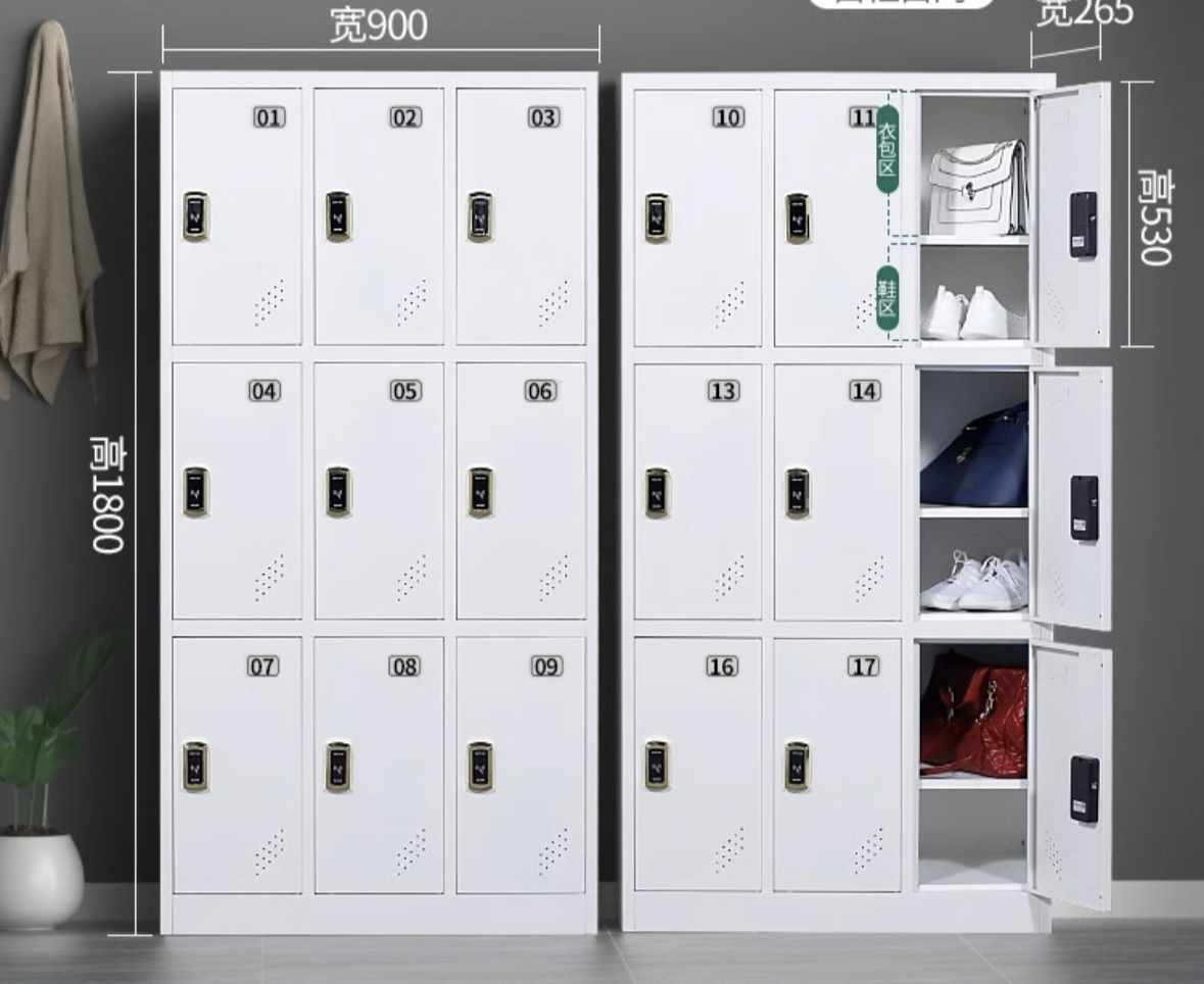 Security Induction Locks for Schools Hospitals Swimming Pools Metal Magnetic Lockers