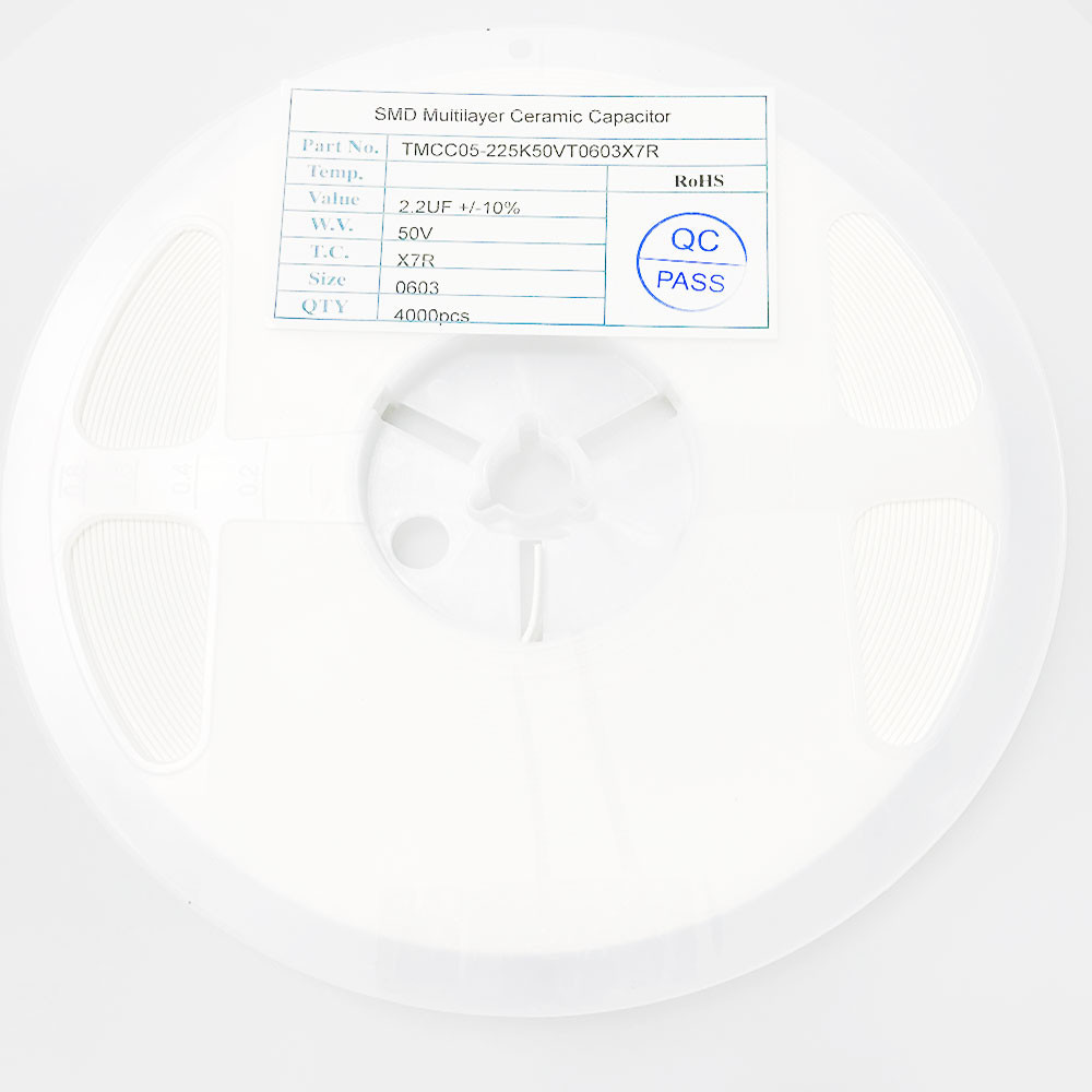 MLCC Multilayer Ceramic Capacitors SMD SMT 2.2uF 50V 10% 0603 X7R