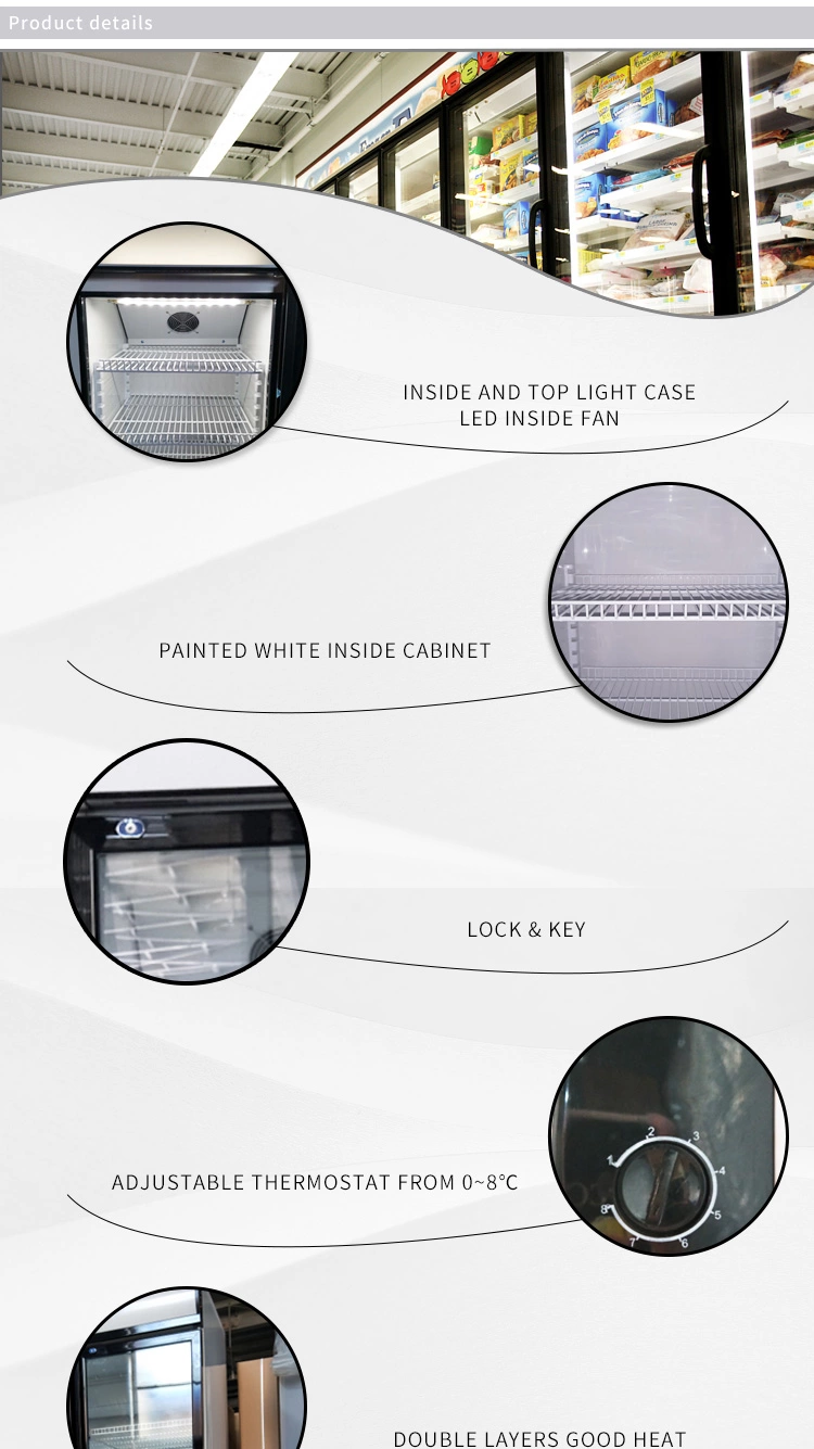 Upright beverage display fridge single glass Door vertical display refrigerator for commercial use