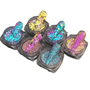 China Professional Beauty Salon False Nail Tips with High Temperature Resistance 180-200°C Reflective Glitter Art wholesale