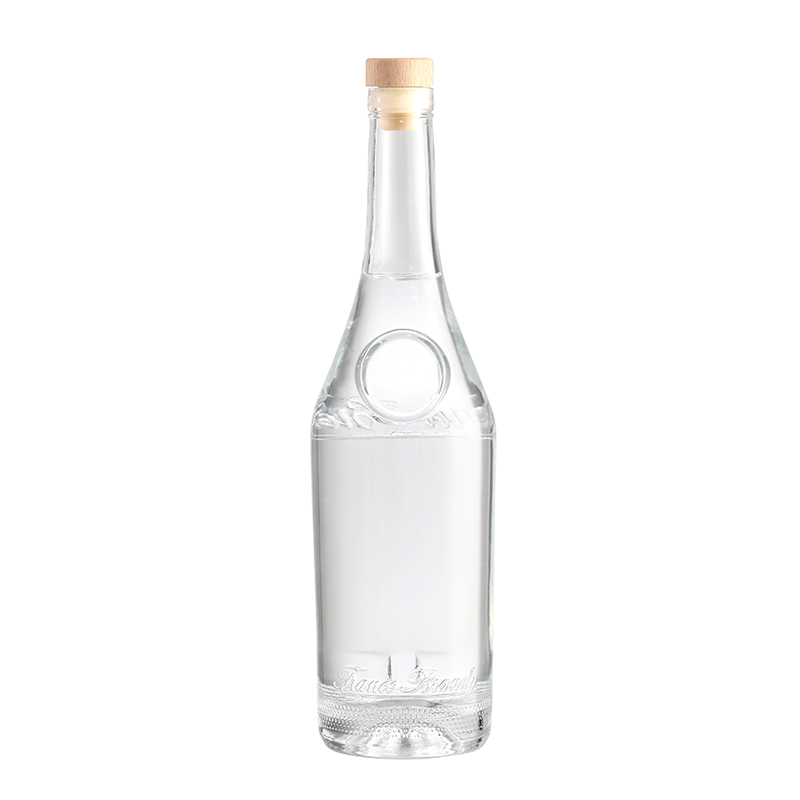 Rubber Stopper 500ml 800ml Clear Brandy Glass Bottle for Logo Acceptable Customer's