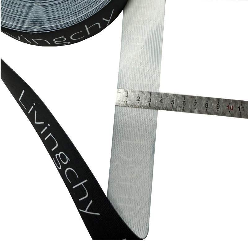 Printed Elastic Polyester Knitted Webbing With Custom Logo For Garment