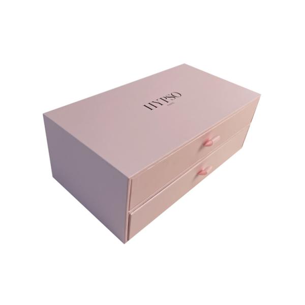 Luxury Pink Custom Logo Slide Drawer Women Necklace Ring Jewelry Box Set