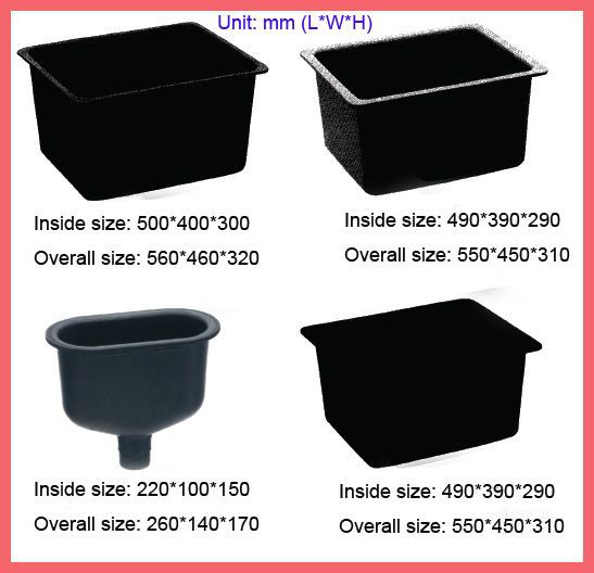 Commercial Furniture Lab PP Sink 440 X 340 X 346 Mm Size Long Life Span
