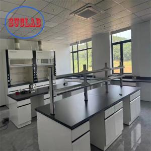 China Stainless Steel Hinge Chemistry Lab Bench Laboratory Desks And Workstations With Steel Cabinet Solution on sale
