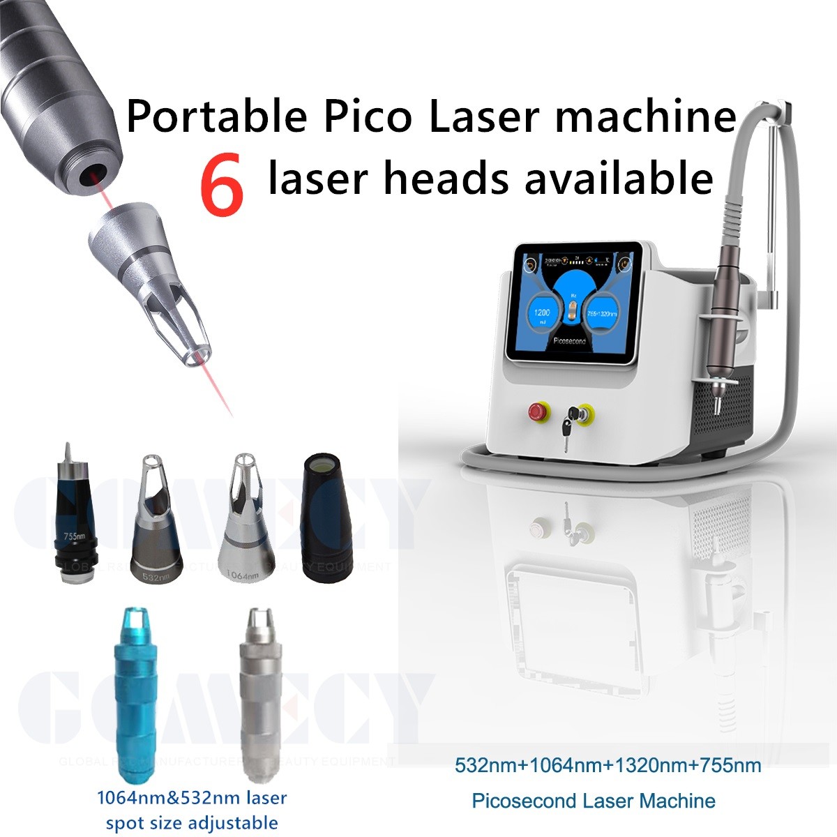 Desktop Picosecond Laser Machine 755nm 1064nm 532nm 1320nm For Carbon Peeling