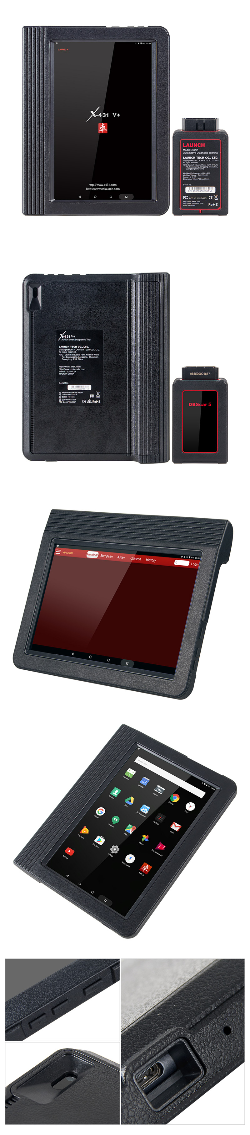 Original Launch X431 V+ & X431 HD heavy duty 10.1 diagnostic scanner tool