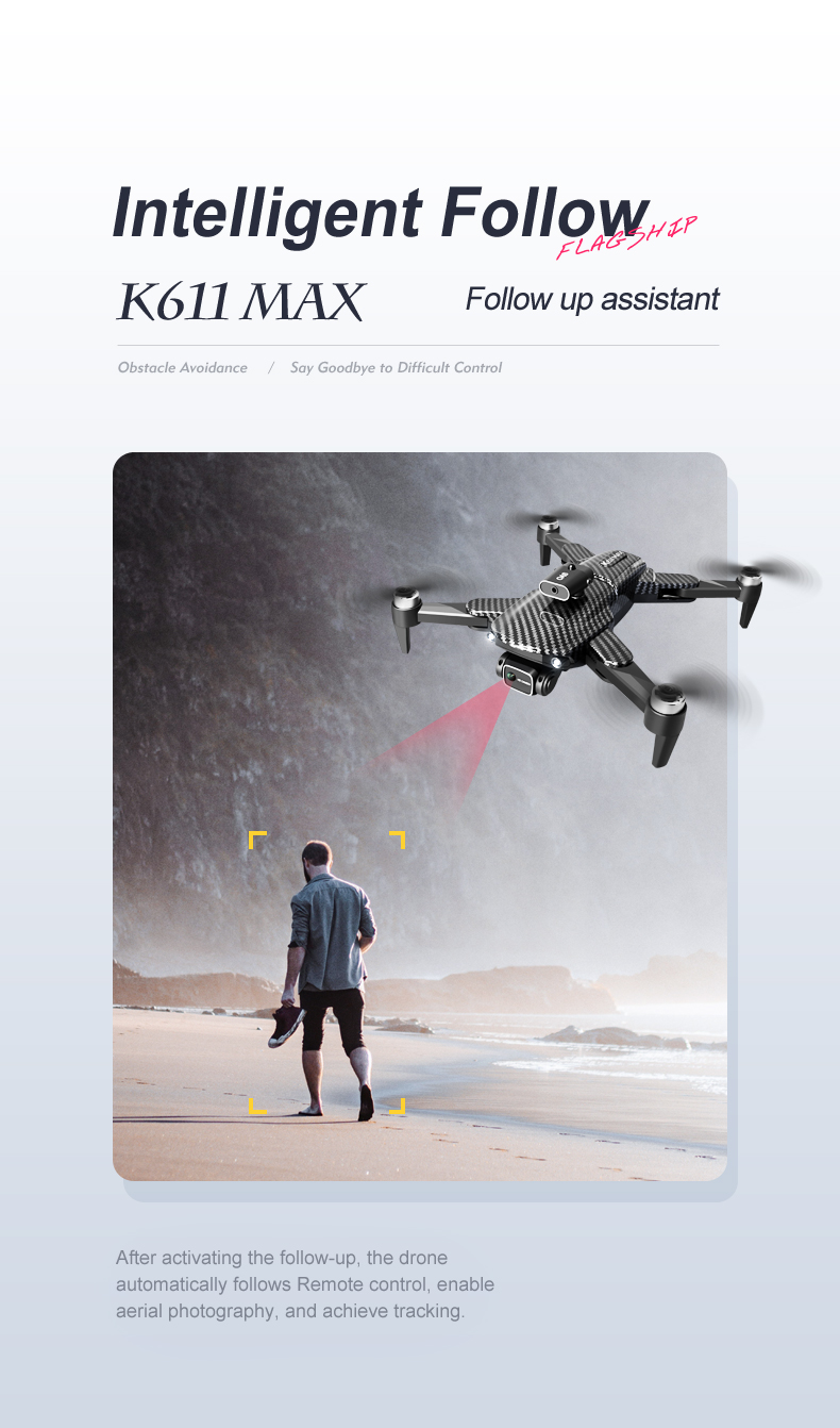 K818max 360 Degree Flip Drone Professional 4k Obstacle Avoidance Fpv Wifi Camera Electric for Intermediate Operators 122 g