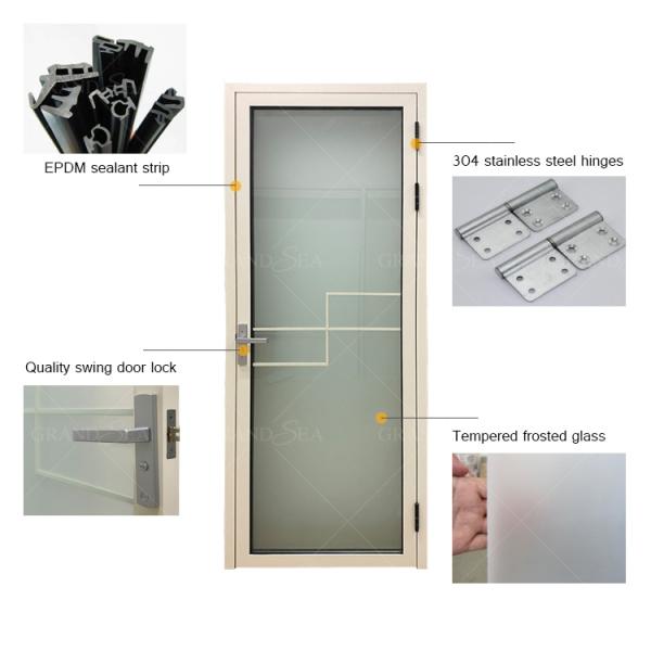 Jamaica Lt Gold Moisture Proof Seal Strip Entry Bathroom Toilet Security Shower Interior Swing Glass Aluminium Door