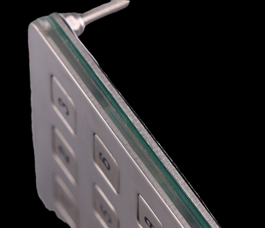 Customizable Metal Stainless Steel Numeric Keyboard 3 * 4 Matrix 12 Keys Ip65
