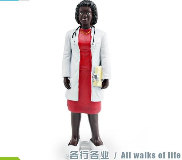 People at Work Model Toy Woman Doctor Figure Pretend Professionals Figurines