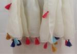 Chinese factory colorful yarn circle spring summer thin tassel scarf 20%Cotton