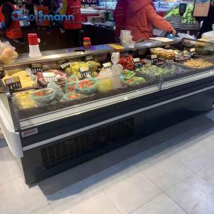 China Single Temperature Meat Display Freezer Stainless Steel Food Counter Butcher Fridge wholesale