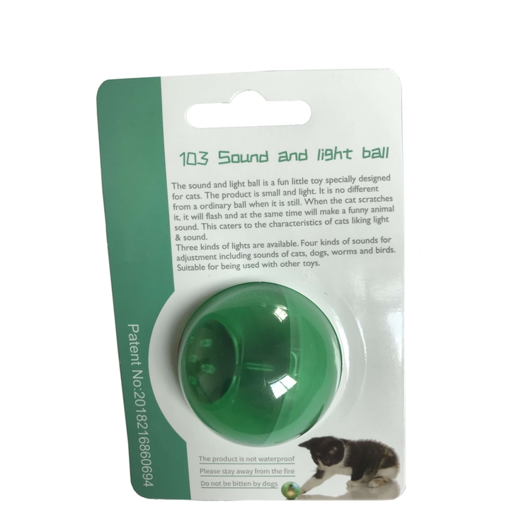 Flashing Light ABS EVA Cute Pet Toys Interactive Rolling Ball Hollow Sound