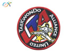 China Round Embroidered Sports Patches , Iron On Embroidered Patches For Sportswear wholesale
