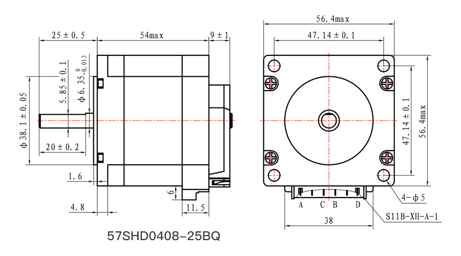 Flat Shaft NEMA 23 Stepping Motor With Encoder 4 Phase 3.0V 2.5A For 3 Axsis 4 Axsis CNC Kit