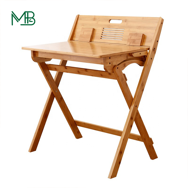 ODM Foldable Natural Bamboo Study Table Desk With Storage Box