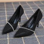 Shiny Luxury High Heels Shoes Rhinestone Business Lager Size Ladies Summer
