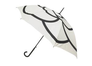 China White Compact J Stick Umbrella , Ladies Automatic Umbrella Manual Close wholesale
