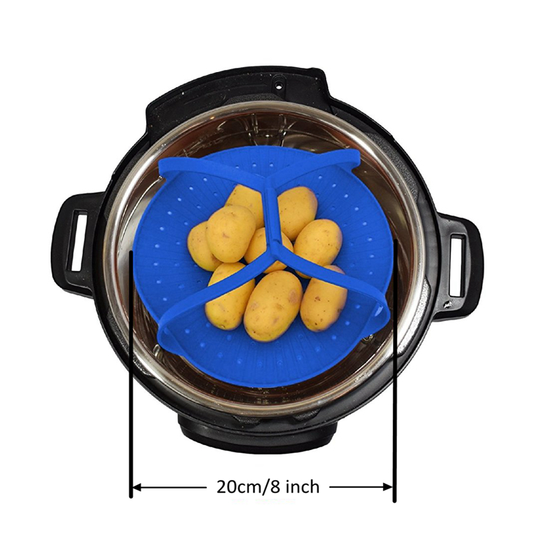 2019 Amazon Top sale Microwave Food Grade Colorful Multi-purpose Silicone Steamer Basket Vegetable Best Steam Cooker Target