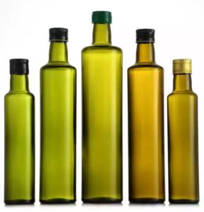 China 50ml 100ml 250ml 500ml Clear Brown Green Cooking Olive Oil Glass Bottles Hot Stamping wholesale