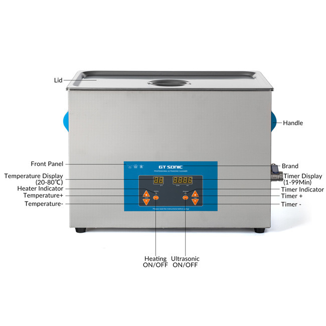 Auto Parts Heated Ultrasonic Cleaner 1 Year Warranty 500 * 300 * 200MM
