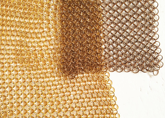 Interior/ Exterior Decoration Metal Ring Mesh with Brass Wire For Window Curtain