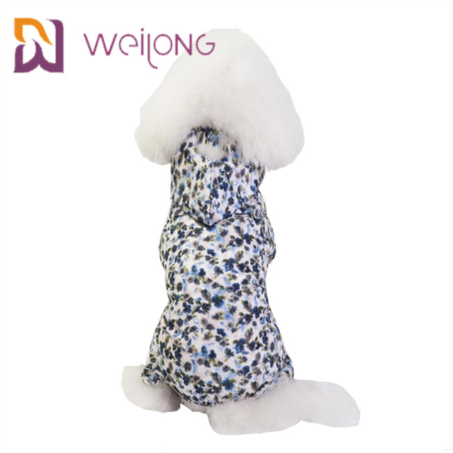 Customized Digital Print Waterproof Fabric Pet Raincoat Draw Cord Small Dog Raincoat