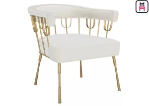 China Nordice Luxury Stainless Steel Restaurant Chairs Gold Leather Hotel Arm Chairs wholesale