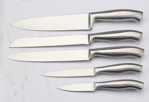 China Professional Kitchen Stainless Steel Chef Knife Set S/S18/0 heavy hollow handle wholesale